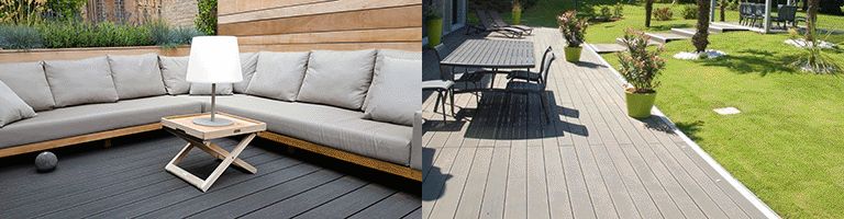 148mm Grey Double Faced WPC Decking 3m 