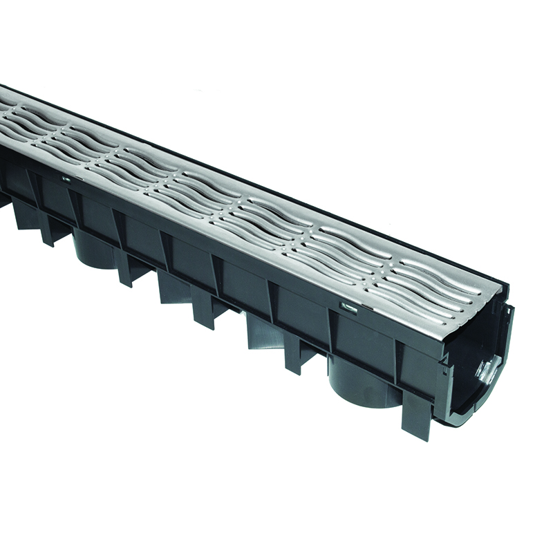 FloPlast Channel Drain with Galvanized Grate - 1m image