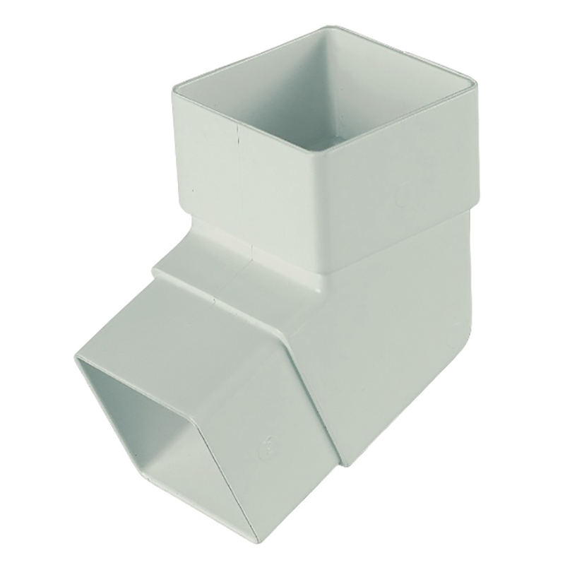 65mm Square White 112.5° Offset Downpipe Bend  image