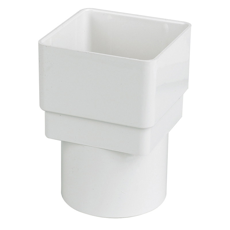Square to Round Downpipe Adaptor White  image