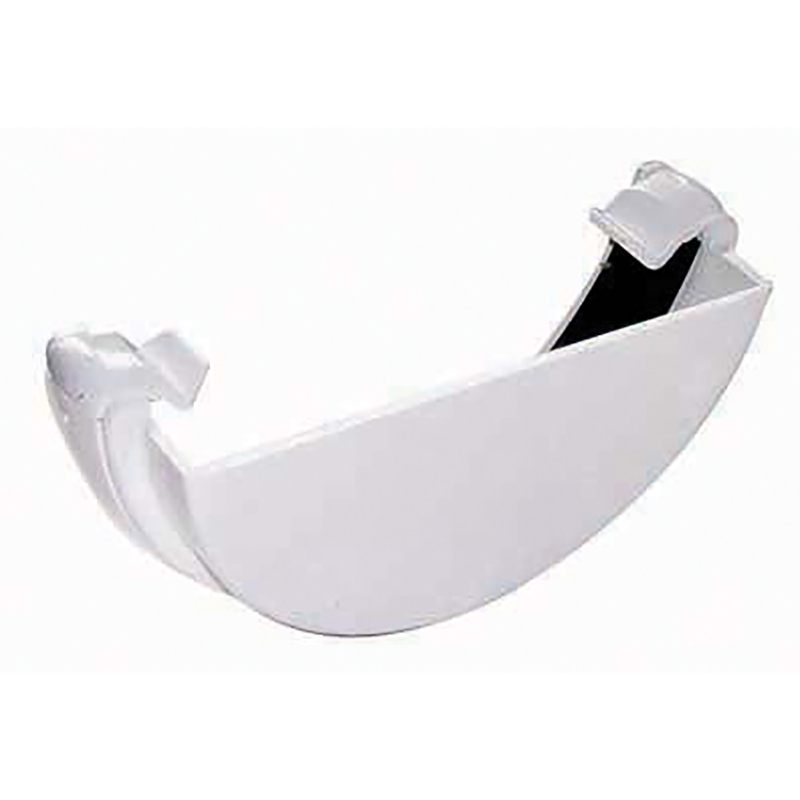 112mm Half Round White External Stopend  image