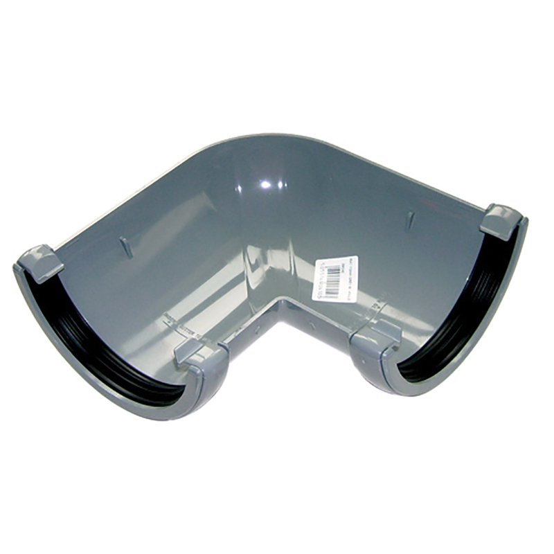 112mm FloPlast Half Round Grey 90° Gutter Angle image