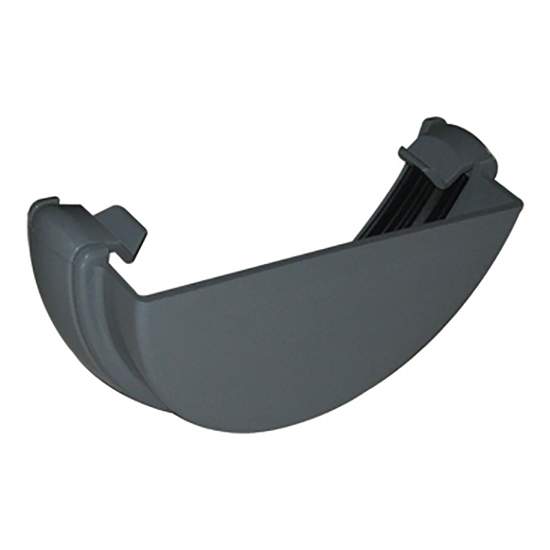 112mm FloPlast Half Round Grey External Stopend image