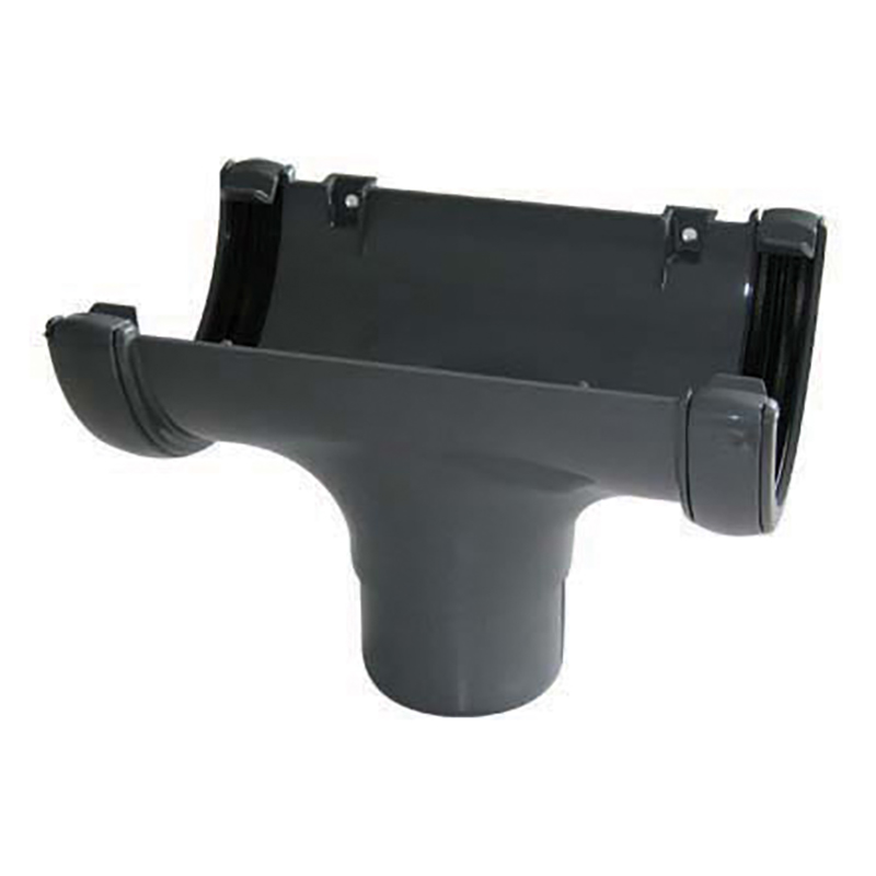 112mm FloPlast Half Round Grey Running Outlet image