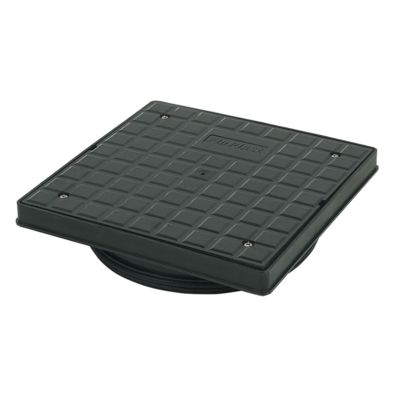 FloPlast 340mm Square Sealed Plastics Screw Down Cover & Frame  image