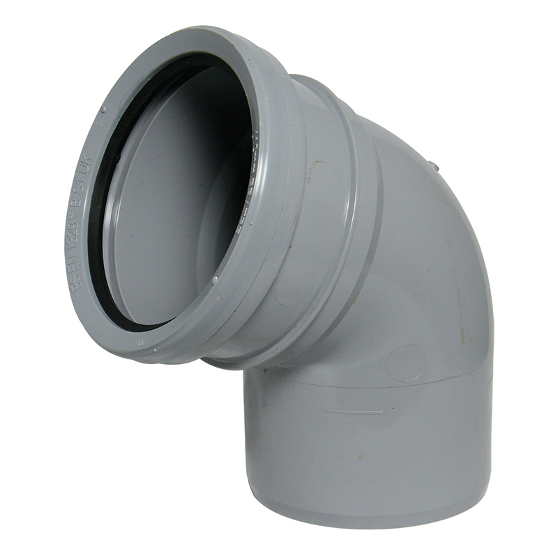 FloPlast 112.5° Bend Single Socket Grey 110mm  image