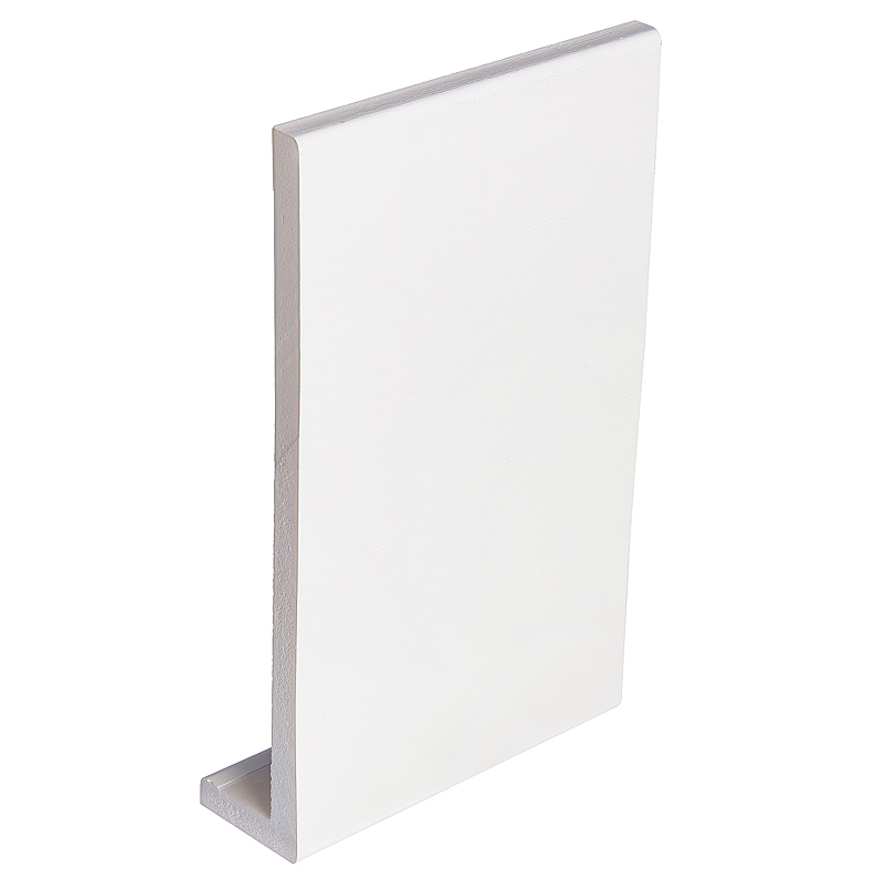 405mm x 9mm White Woodgrain Fascia Cover Board 5m Double Ended  image