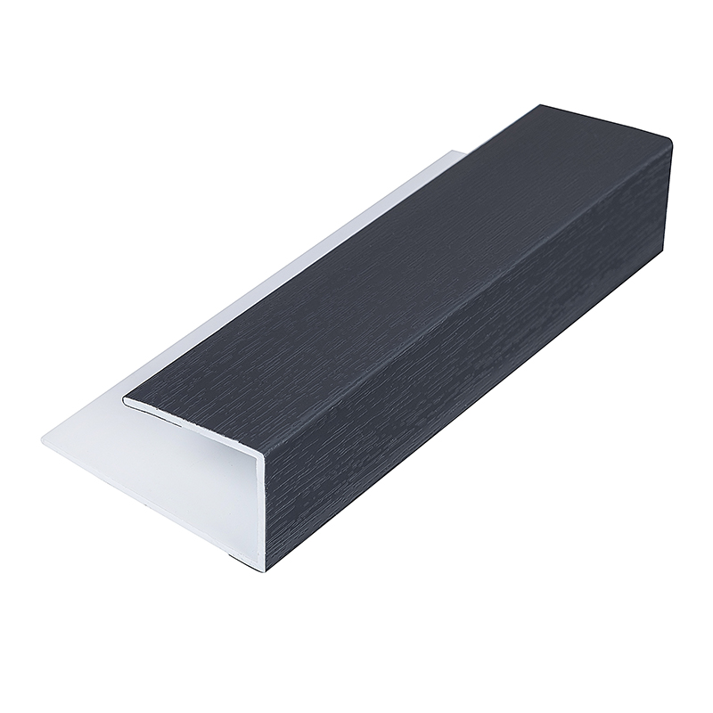 Anthracite Grey Woodgrain Soffit Starter Trim 5m image