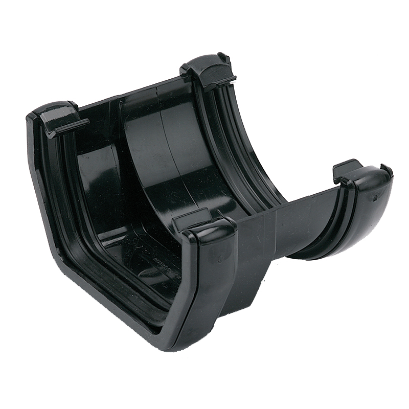 Square to Half Round Gutter Adaptor Black  image