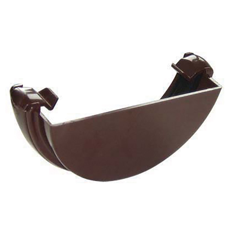112mm FloPlast Half Round Brown External Stopend image