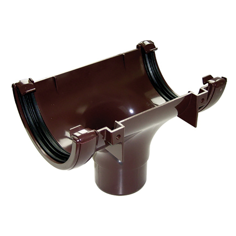 112mm FloPlast Half Round Brown Running Outlet image