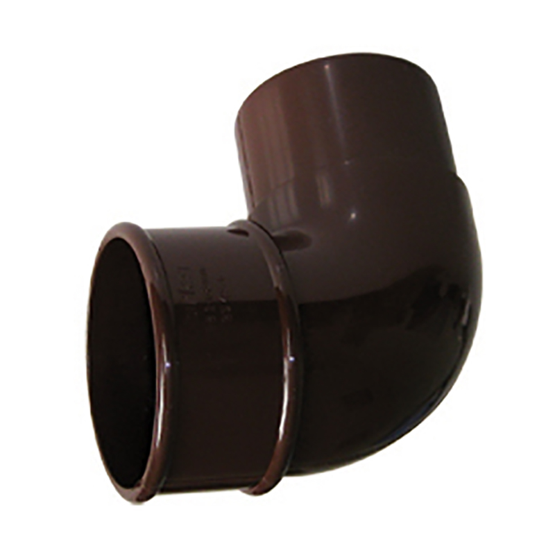 68mm FloPlast Brown Round 90° Downpipe Bend image