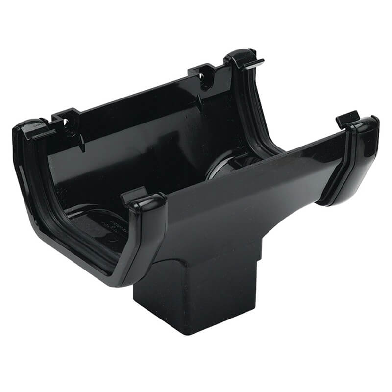 114mm FloPlast Square Black Running Outlet image