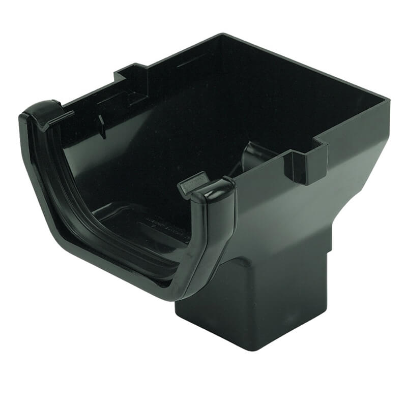 114mm FloPlast Square Black Stopend Outlet image