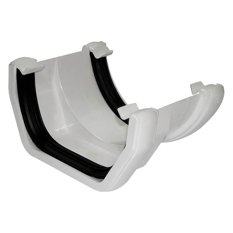 Square to Half Round Gutter Adaptor White  image