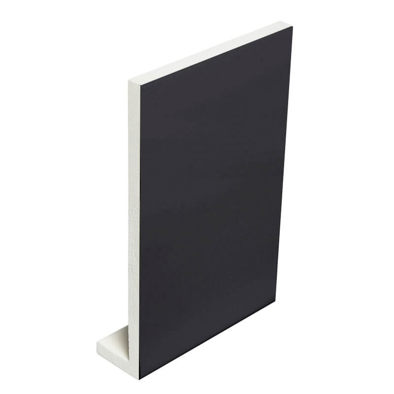 405mm x 9mm Smooth Black Fascia Cover Board 5m Double Ended image