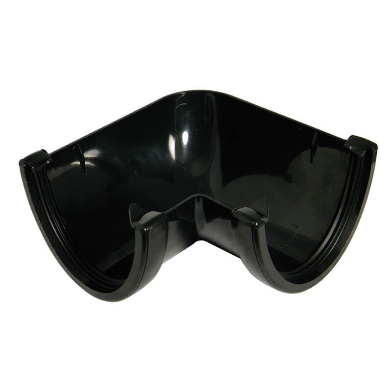 FloPlast 115mm Deepflow Hi-Cap Black 90° Gutter Angle image