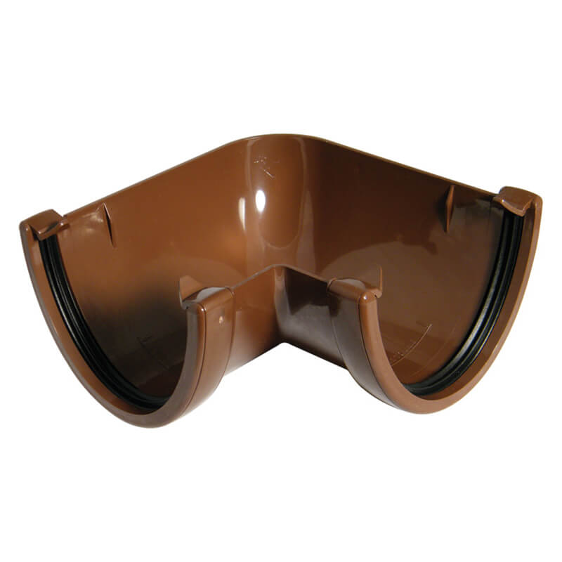 FloPlast 115mm Deepflow Hi-Cap Brown 90° Gutter Angle image