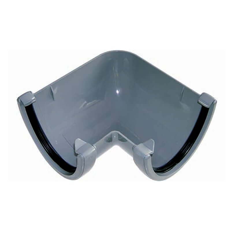 FloPlast 115mm Deepflow Hi-Cap Grey 90° Gutter Angle image