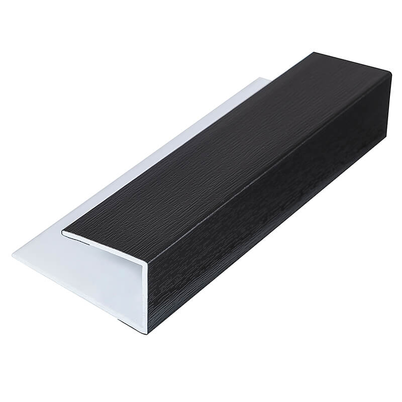 Black Ash Woodgrain Soffit Starter Trim 5m image
