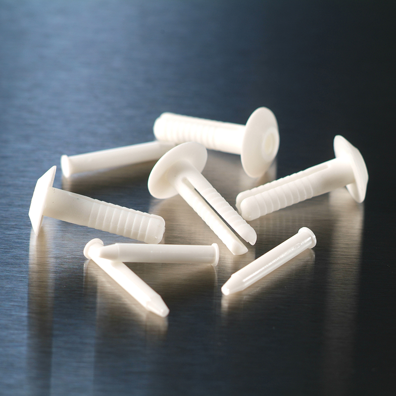 White Plastic Rivets 25mm Pack of 100  image