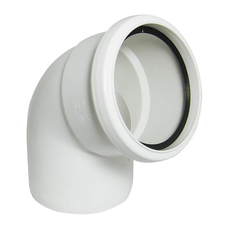 FloPlast 112.5° Bend Single Socket White 110mm  image