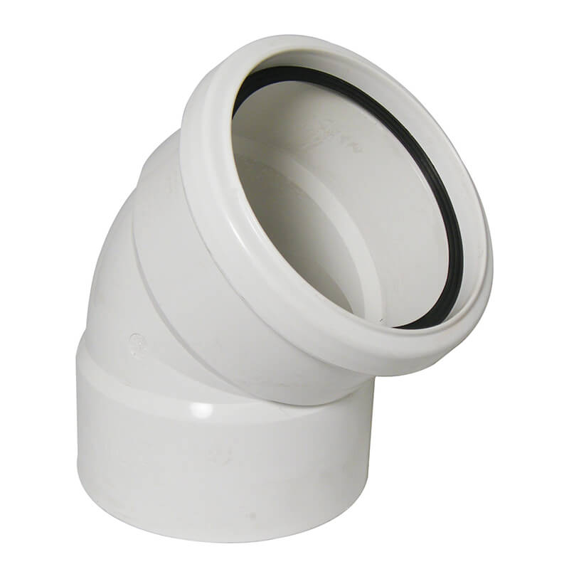 FloPlast 135° White Soil Pipe Offset Bend (Bottom)  image