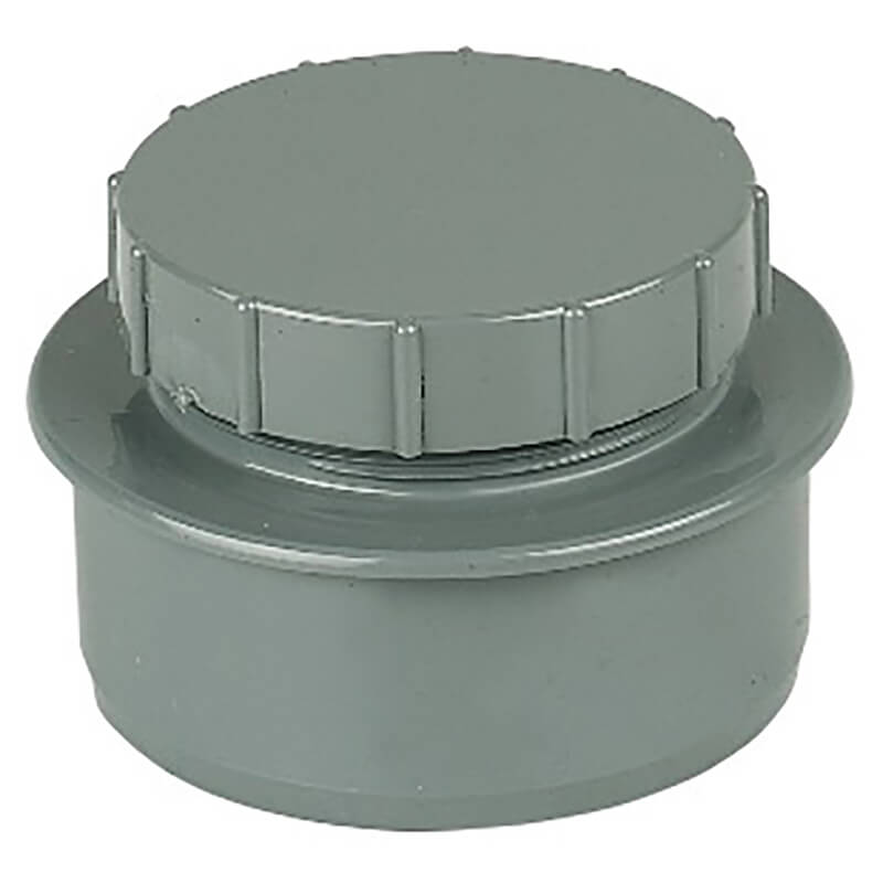 FloPlast Screwed Access Cap Grey Soil  image