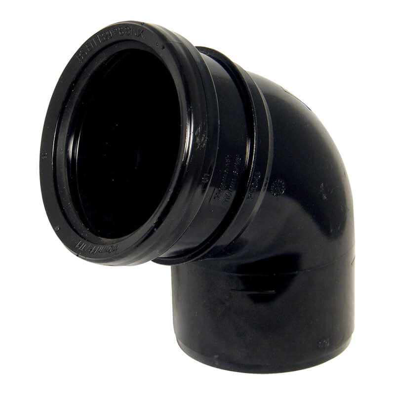 FloPlast 112.5° Bend Single Socket Black 110mm  image