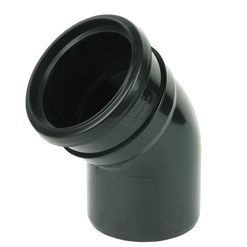 FloPlast 135° Bend Single Socket Black 110mm  image
