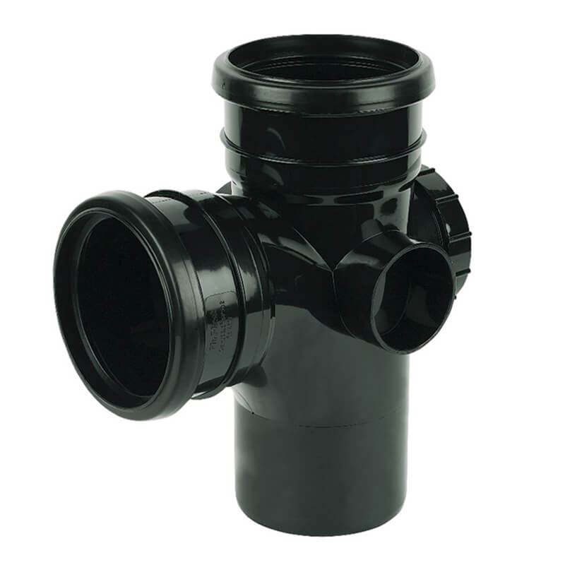 FloPlast 92.5° Access Branch Black Soil  image