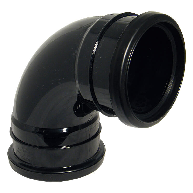 FloPlast 92.5° Bend Double Socket Black 110mm  image