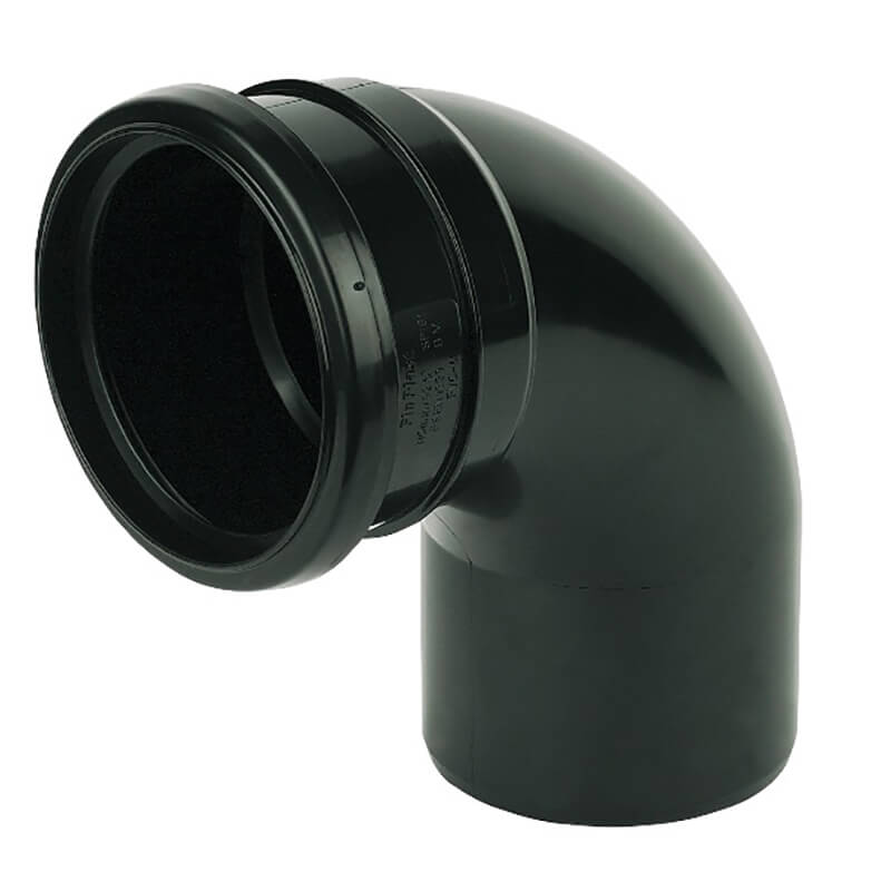 FloPlast 92.5° Bend Single Socket Black 110mm  image