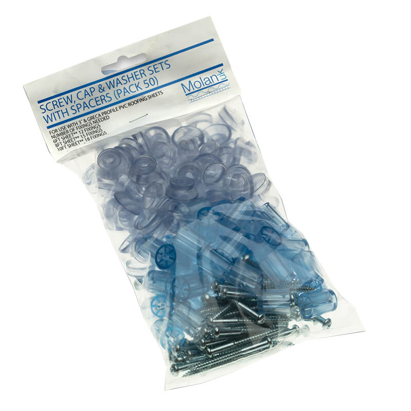 3" & Greca Corrugated PVC Roof Sheet Fixings With Spacer Pack Of 50 Fixings image