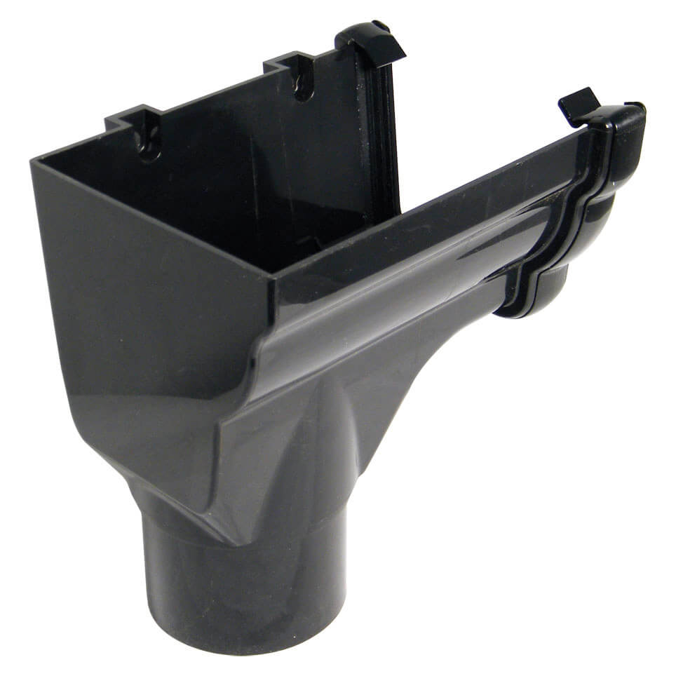 FloPlast Ogee Black Left Hand Stopend Outlet  image