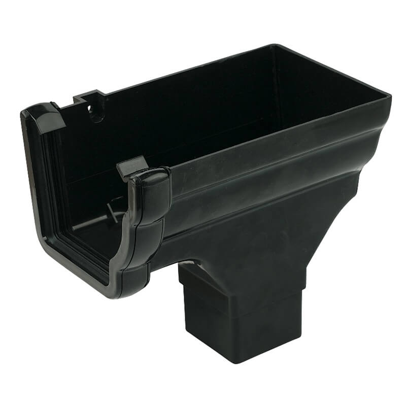 FloPlast Ogee Black Right Hand Stopend Outlet  image