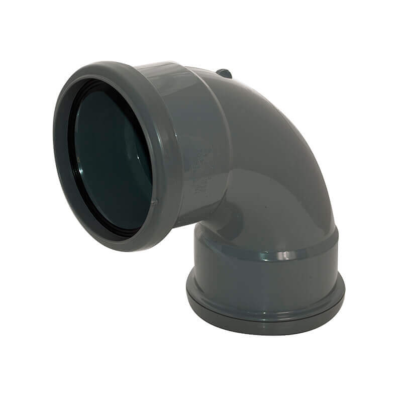 FloPlast 92.5° Bend Double Socket Anthracite Grey image