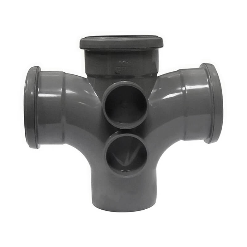 FloPlast 92.5° Branch Double Socket Anthracite Grey Soil image