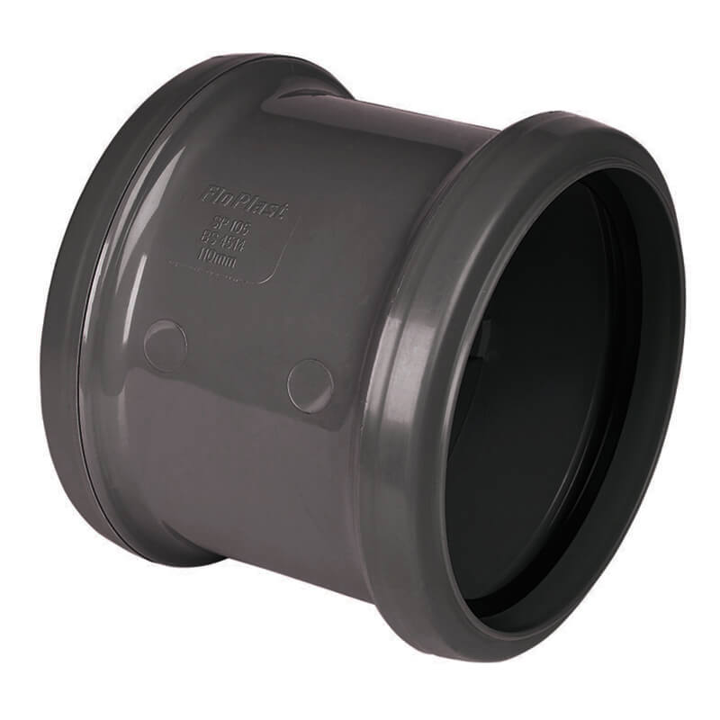 FloPlast Coupling Double Socket Anthracite Grey 110mm  image