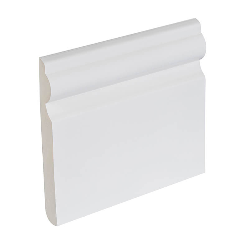95mm White PVC Ogee Skirting Board 5m image