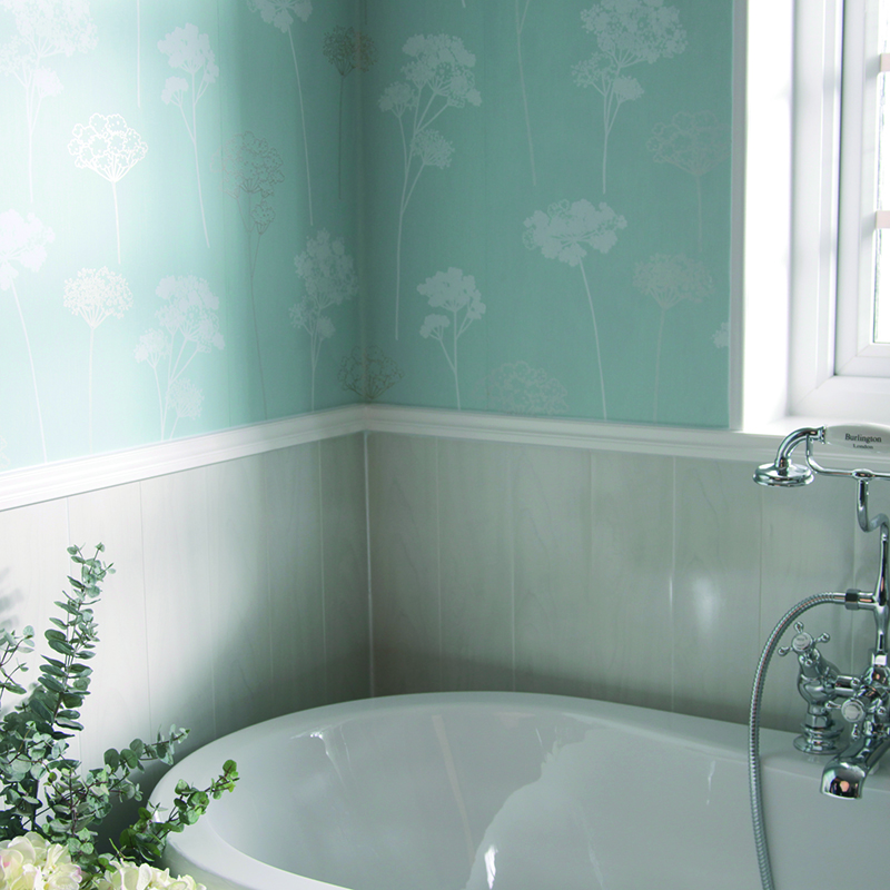 White Wood (gloss) 10mm Zest wall Panel 250mm x 2.6m Pk4 Image