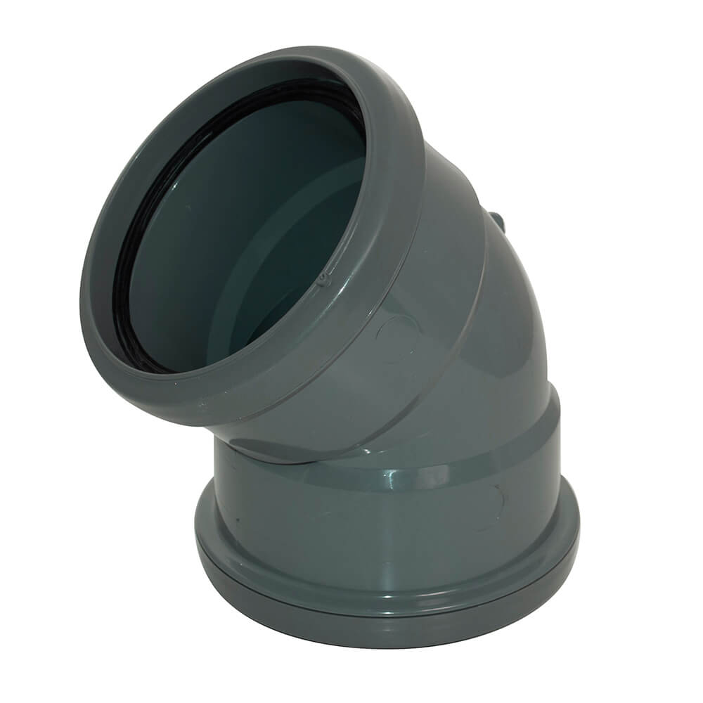 FloPlast 135° Bend Double Socket Anthracite Grey  image