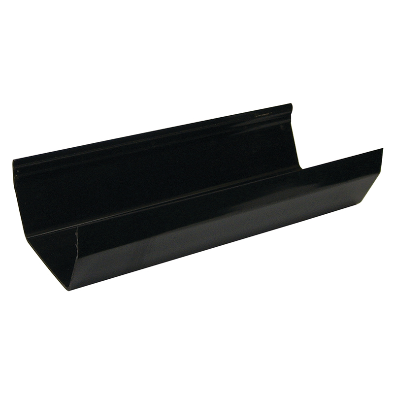114mm FloPlast Black Square Gutter 2m image