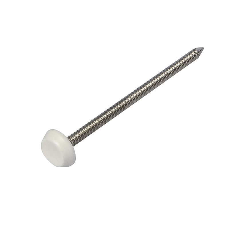 65mm White Stainless Steel Trimtop Nails Pack of 100 image