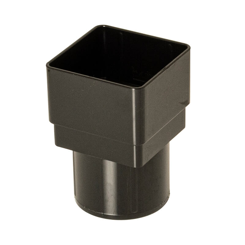 Square to Round Downpipe Adaptor Black  image