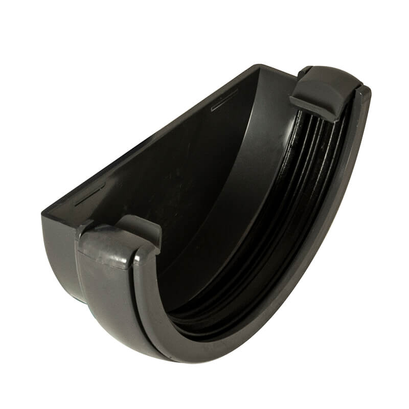 112mm Half Round Anthracite Grey External Stopend  image