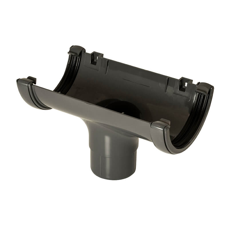 112mm Half Round Anthracite Grey Running Outlet  image