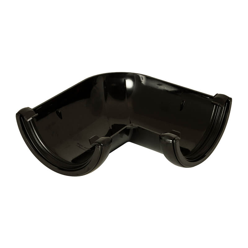 112mm FloPlast Half Round Black 90° Gutter Angle image