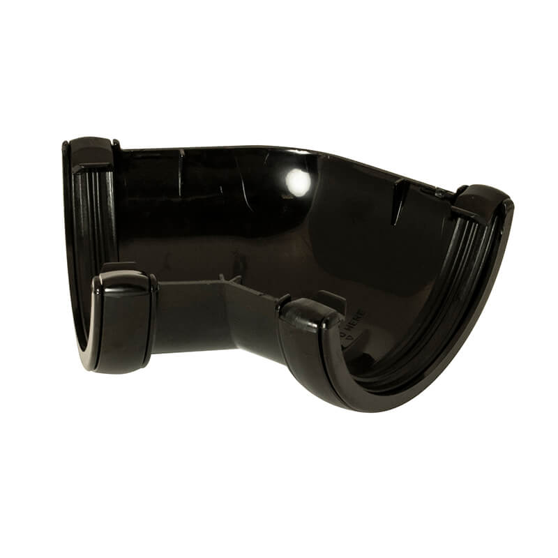 112mm FloPlast Half Round Black 135° Gutter Angle image