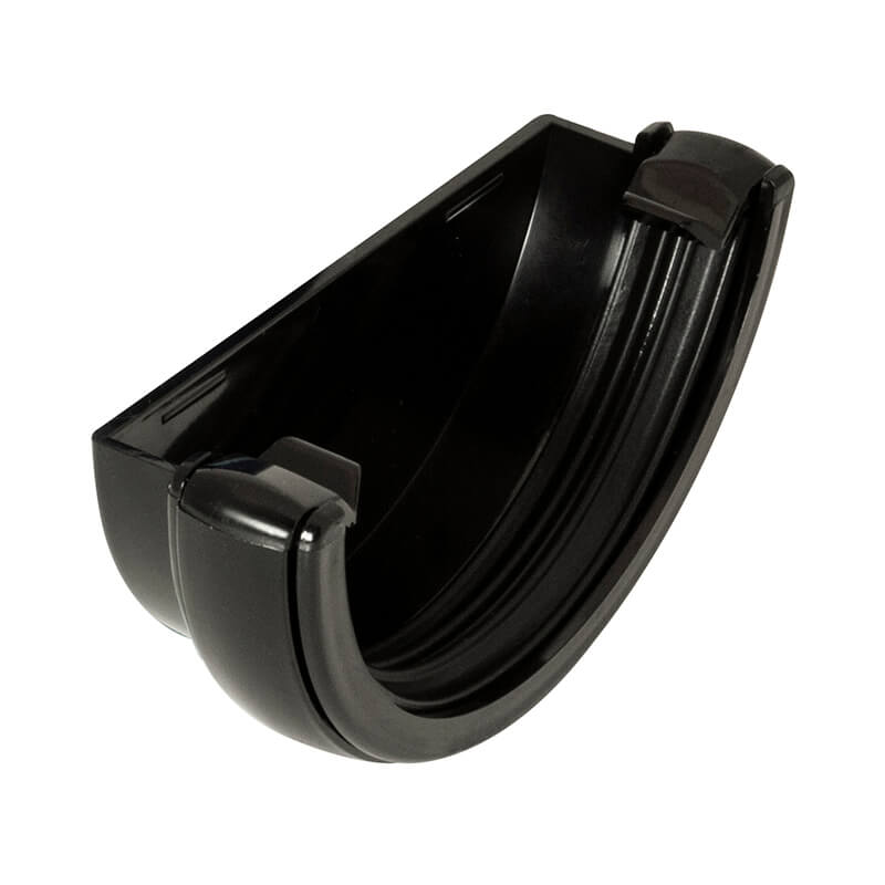 112mm FloPlast Half Round Black External Stopend image
